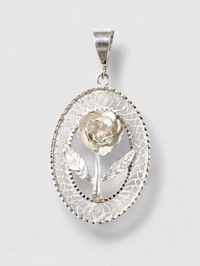 Pendant 925 Sterling Silver Floral 3g
